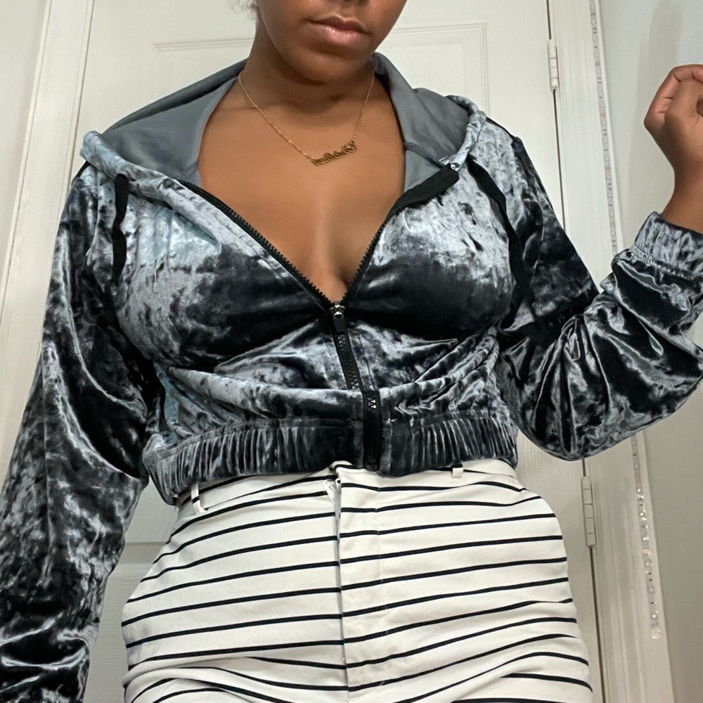 Velvet grey y2k jacket